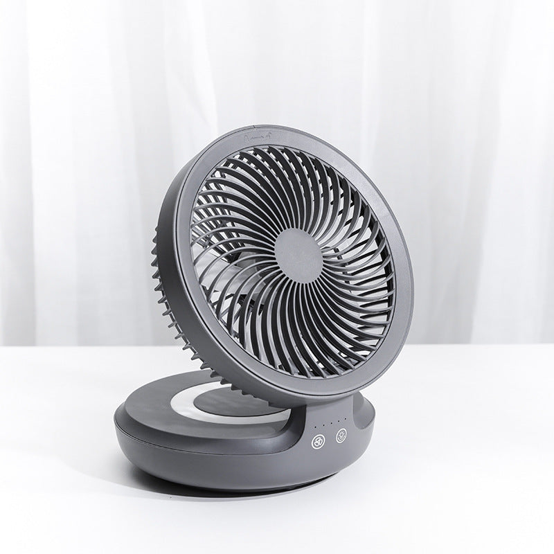 Household Rechargeable Wall Mounted Mini Foldable Desktop Fan With Remote Control And Auto Shake Function