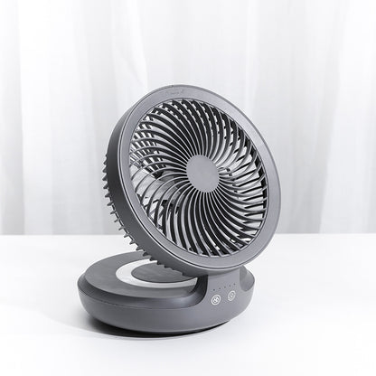 Household Rechargeable Wall Mounted Mini Foldable Desktop Fan With Remote Control And Auto Shake Function