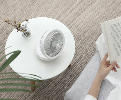 Household Rechargeable Wall Mounted Mini Foldable Desktop Fan With Remote Control And Auto Shake Function