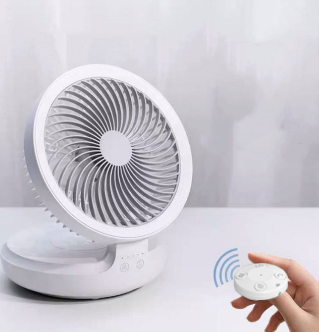 Household Rechargeable Wall Mounted Mini Foldable Desktop Fan With Remote Control And Auto Shake Function